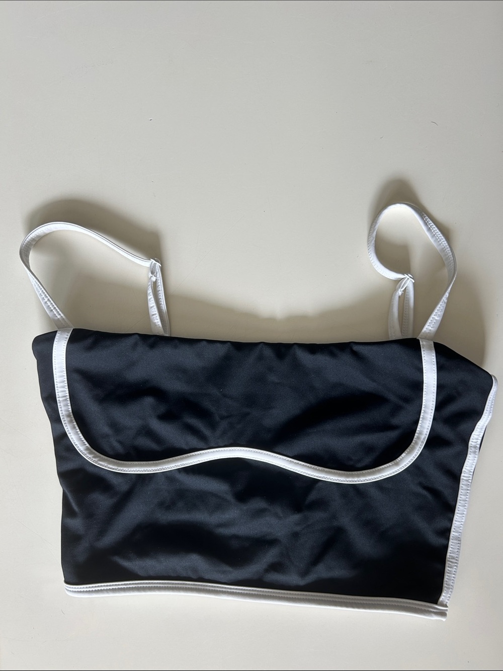 Black & White Contrast Crop Tank - Women Intimates
